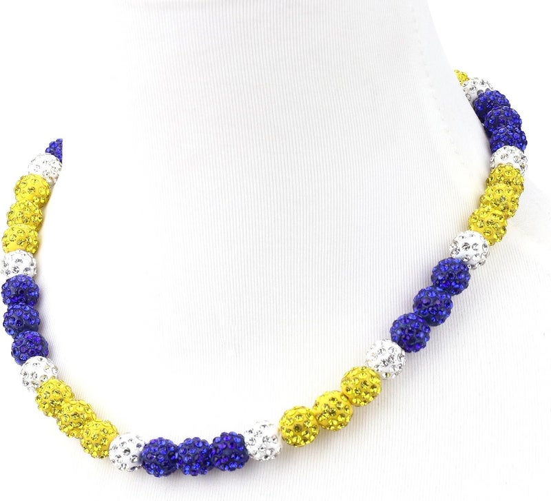 Krfy Baseball Necklaces for Boys, Bling Rhinestone Beaded Necklaces for Women Men, Diamond Baseball Drip Necklace Ice Bead Necklaces Inspired Sports Jewelry, 17.7 Inches, Age：Over 8 Years Old - Image 1